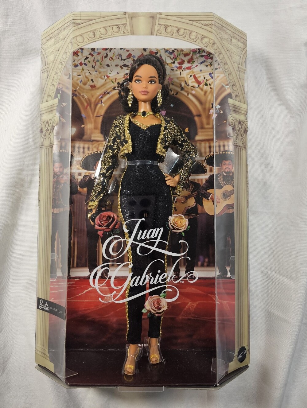 Barbie Black & Gold Embroidered Jumpsuit Doll